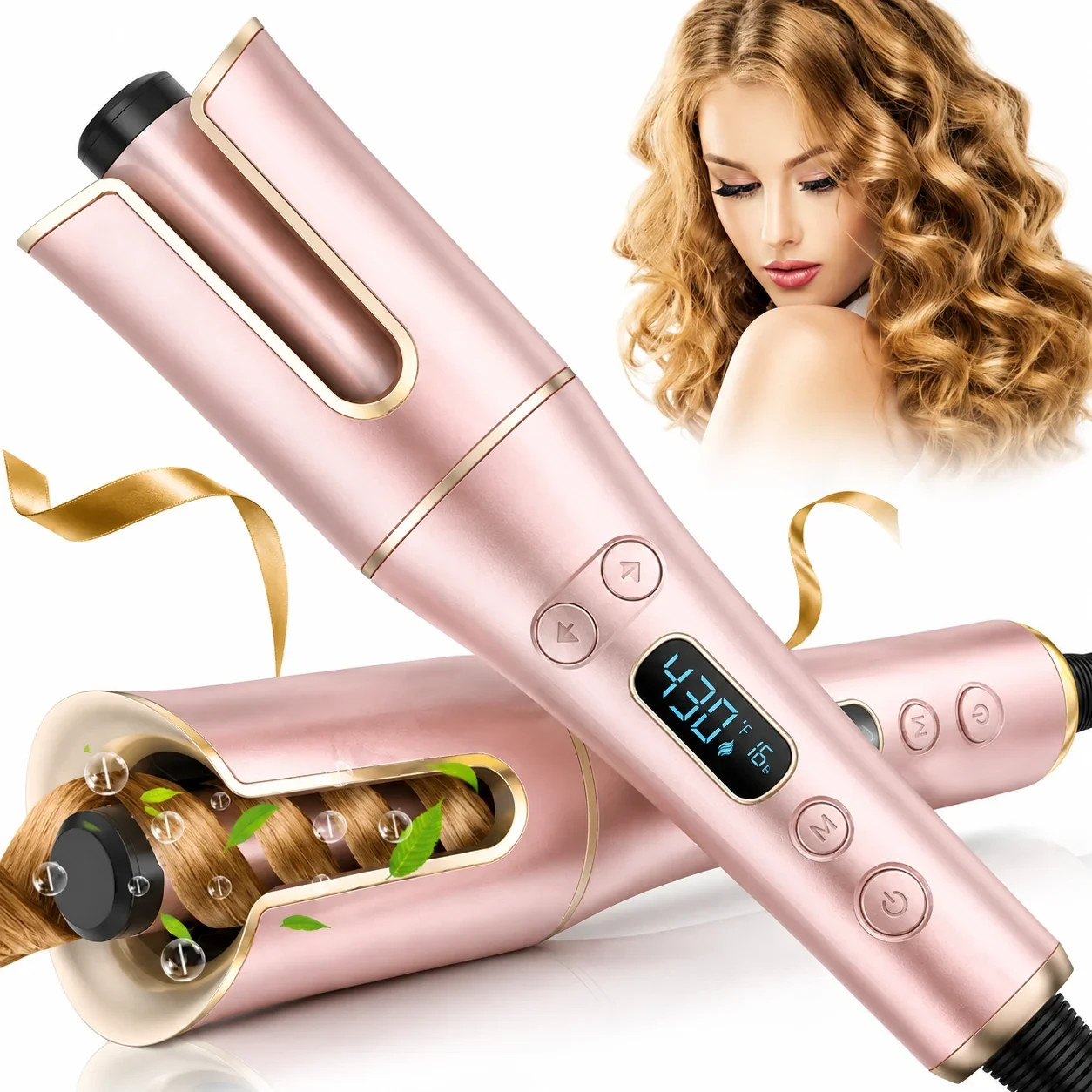 Automatic Hair Curler with LCD Display – 1” Rotating Barrel, 4 Heat Settings, 3 Automatic Hair Curler with LCD Display – 1” Rotating Barrel, 4 Heat Settings, 3