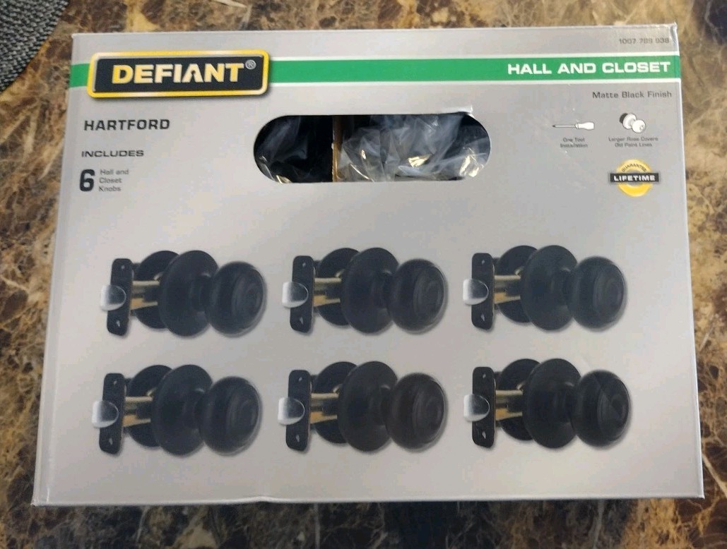 6 Defiant Hartford Matte Black Hall and Closet Door Knob Contractor 6 Pack 6 Defiant Hartford Matte Black Hall and Closet Door Knob Contractor 6 Pack