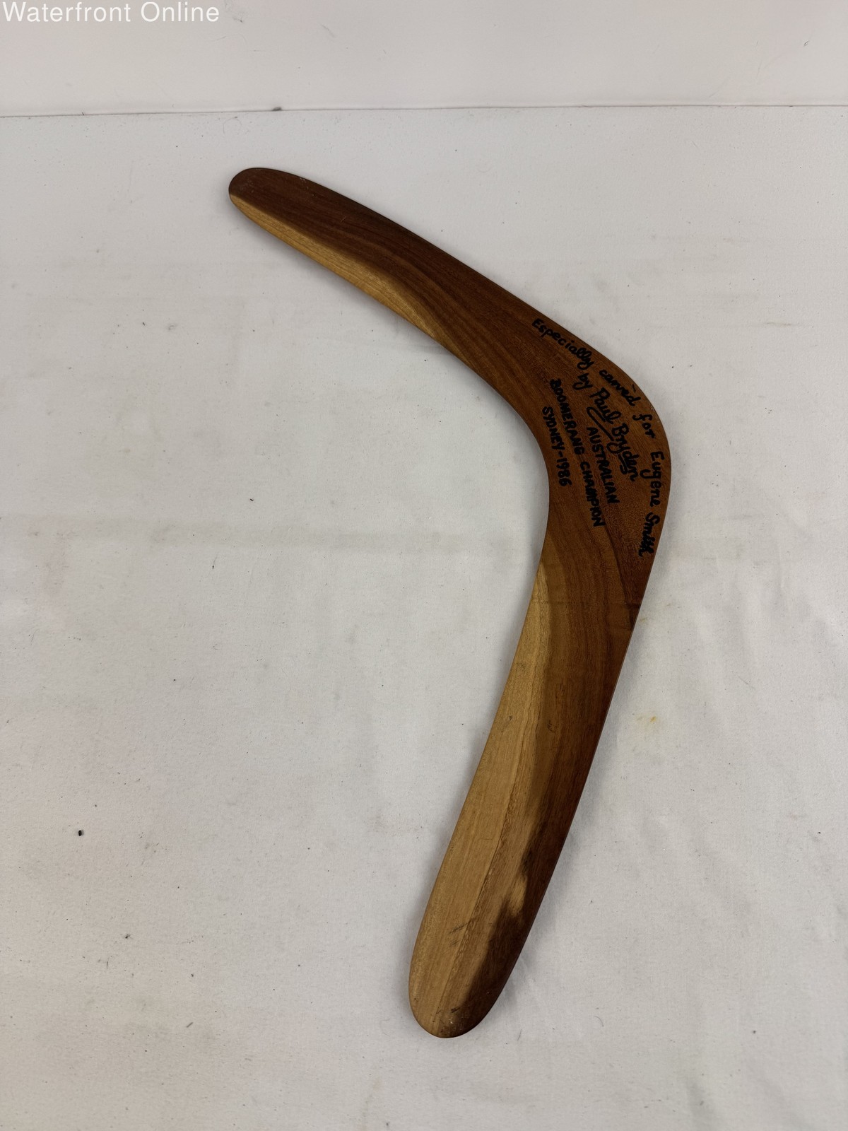 VTG 1986 Paul Bryden Signed Boomerang Handmade Australian Champion Custom