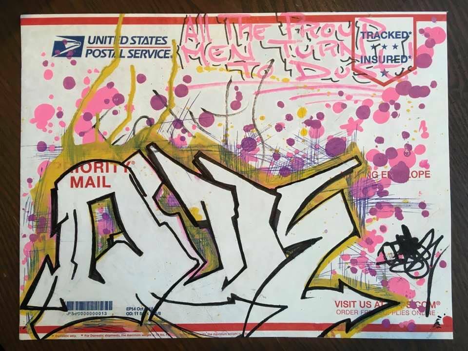 QUIK aka LIN FELTTON graffiti on USPS envelope -cope2/seen/taki/crash/futura QUIK aka LIN FELTTON graffiti on USPS envelope -cope2/seen/taki/crash/futura