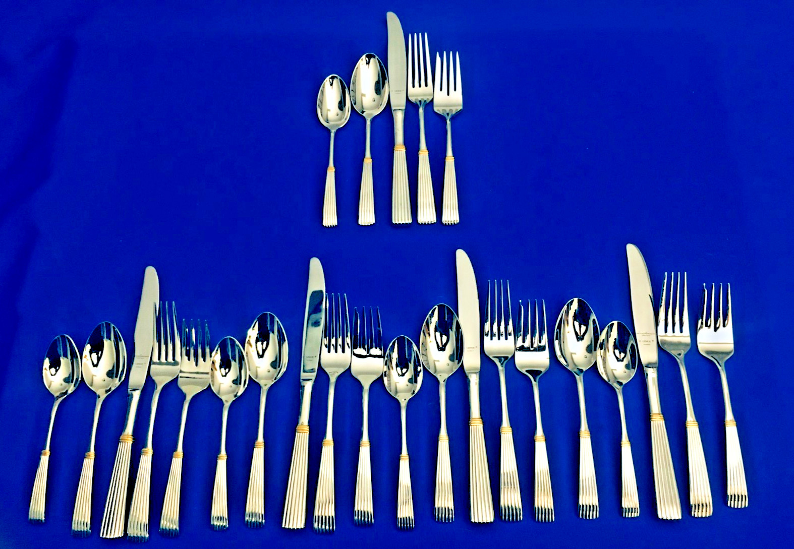 NEW 5 Place Settings of Lenox CITATION GOLD Stainless C pics Insured Shipping NEW 5 Place Settings of Lenox CITATION GOLD Stainless C pics Insured Shipping