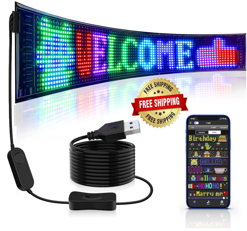 Letrero A Color LED Programable Para Mensajes Y Publicidad Negocio Tienda Cafe