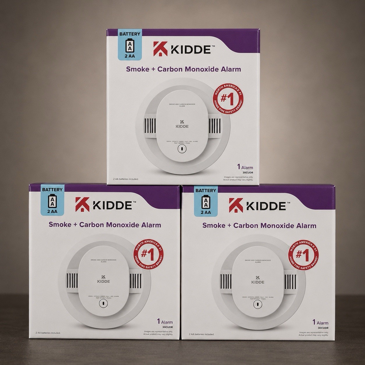 3 PACK - Kidde Smoke & Carbon Dioxide Detector Alarm 30CUDR Battery Operated 3 PACK - Kidde Smoke & Carbon Dioxide Detector Alarm 30CUDR Battery Operated