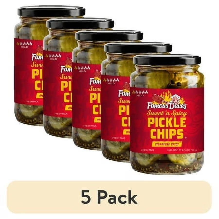 (5 Pack)  Sweet \'N Spicy Pickle Chips, 24 Fl Oz Jar