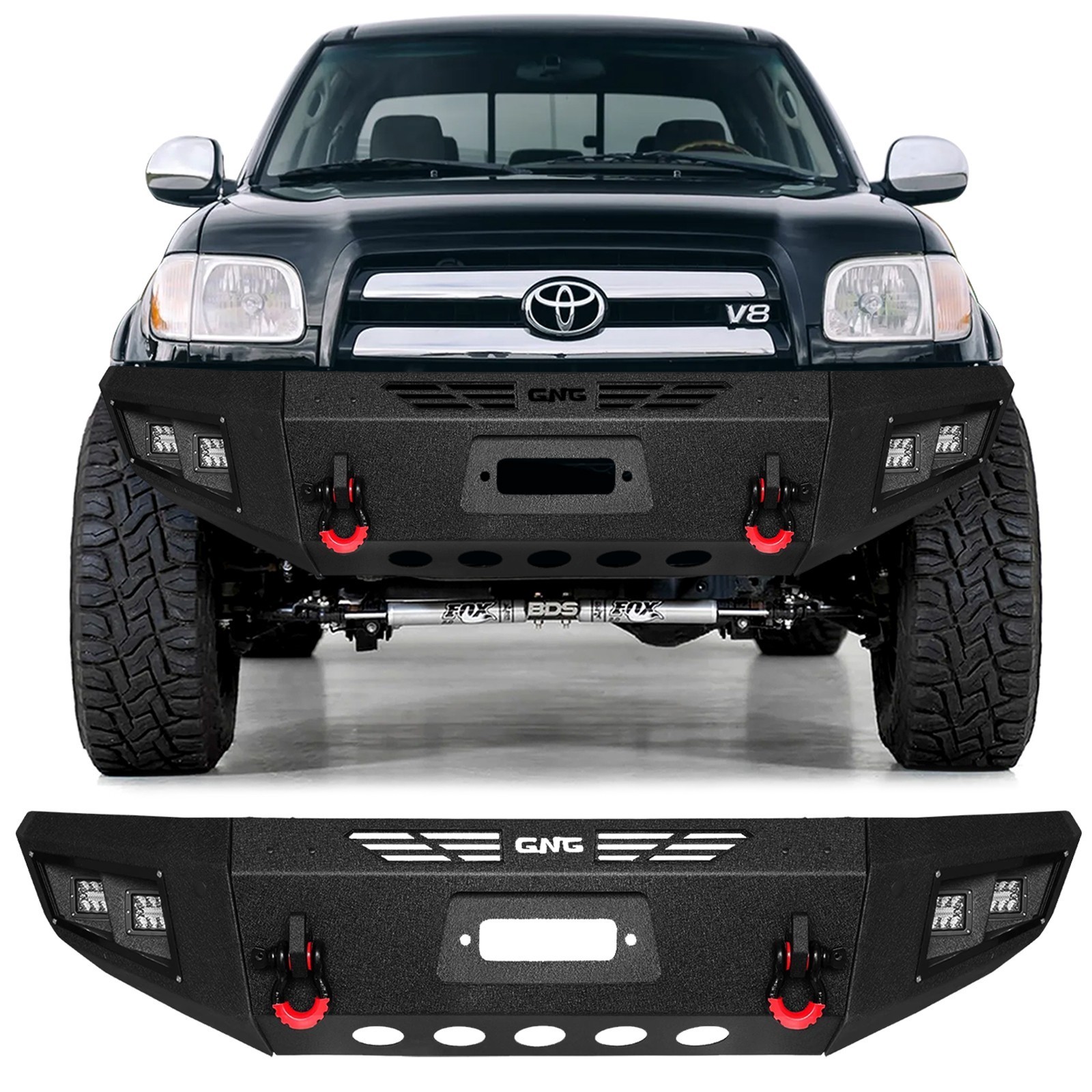 Vijay For 2000-2006 Toyota Tundra Steel Front/Rear Bumpers w/Winch Plate+Lights