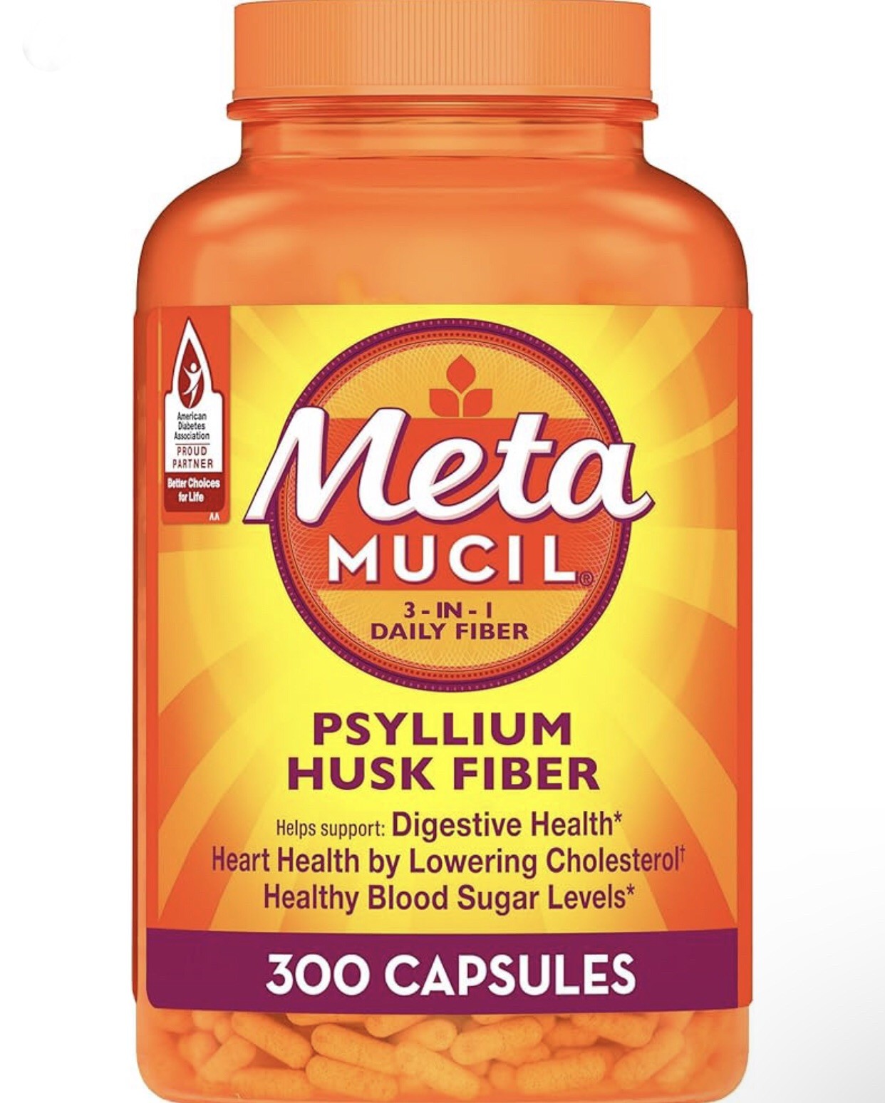 Metamucil 3 in 1 Daily Psyllium Fiber Supplement 300ct ***EXP 05/2029+***