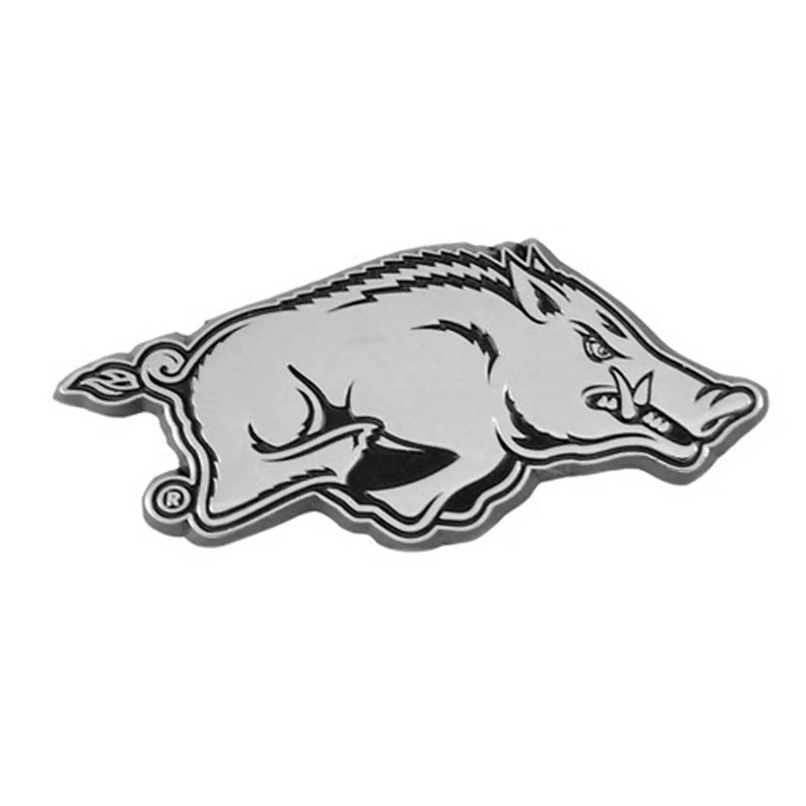 Arkansas Razorbacks Official NCAA Solid Metal Chrome Team Logo Auto Emblem