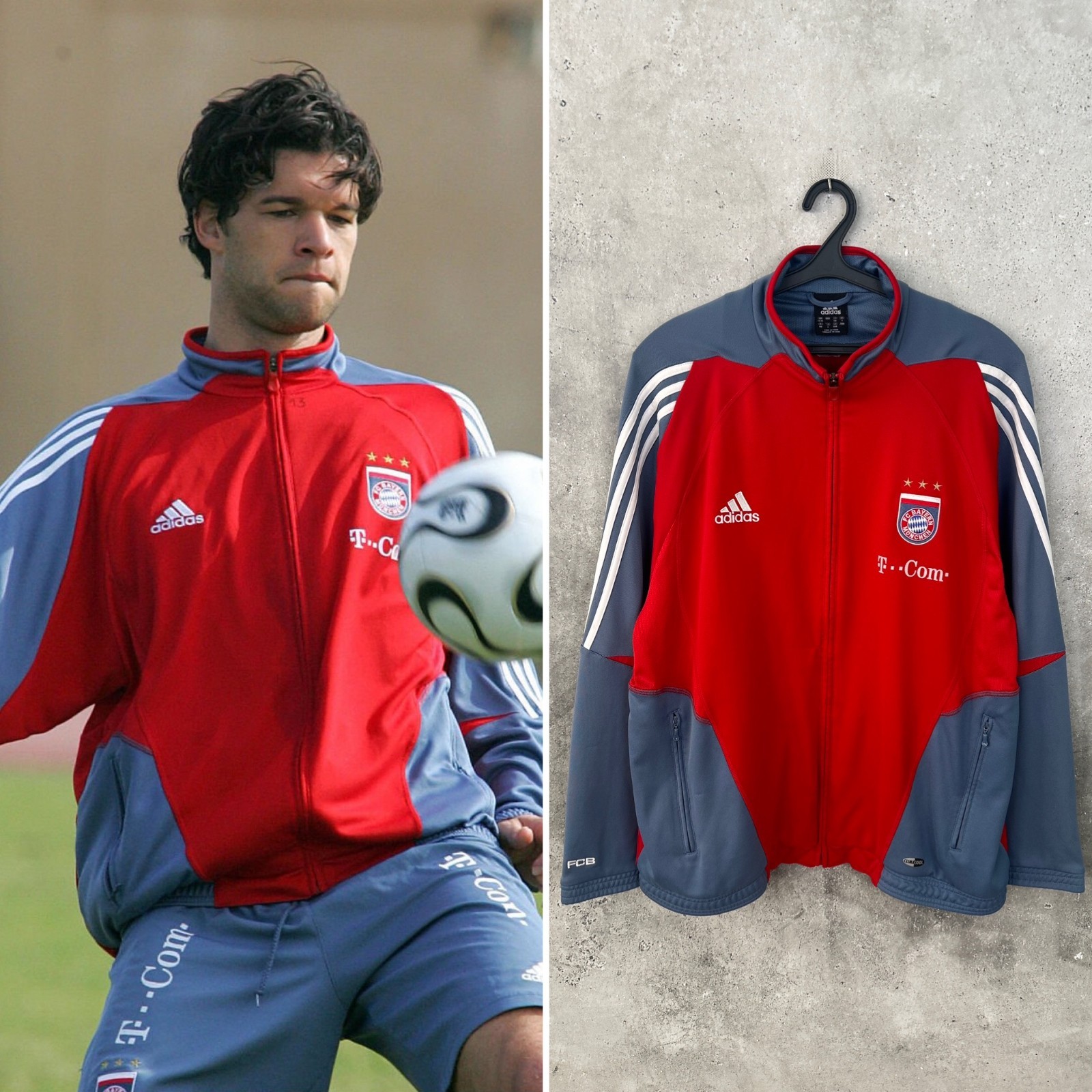 BAYERN MUNICH 2005 2006 TRAINING FOOTBALL TRACK JACKET ADIDAS JERSEY SIZE XXL