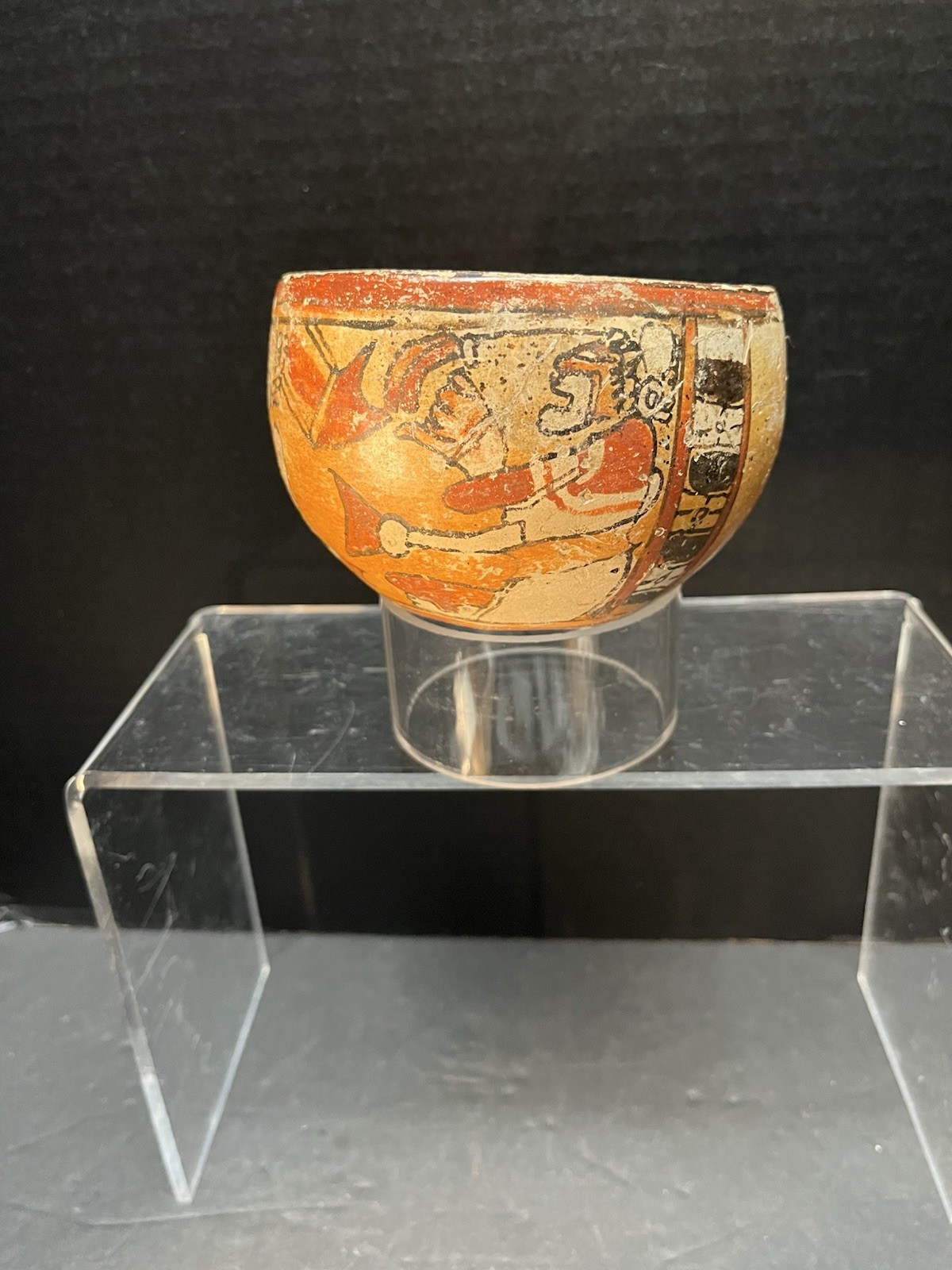 Mayan PreColumbian Bowl with Mayan Lords 600 A.D.-900 A.D. Polychrome Artifact Mayan PreColumbian Bowl with Mayan Lords 600 A.D.-900 A.D. Polychrome Artifact