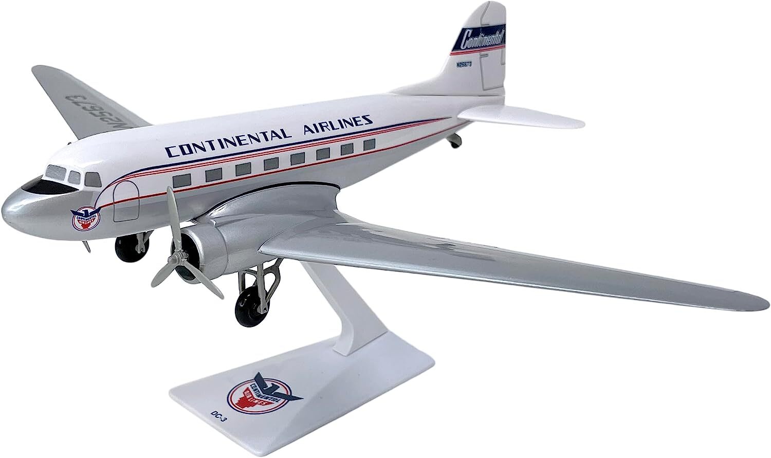 Flight Miniatures Continental Airlines Douglas DC-3 Desk 1/100 Model Airplane