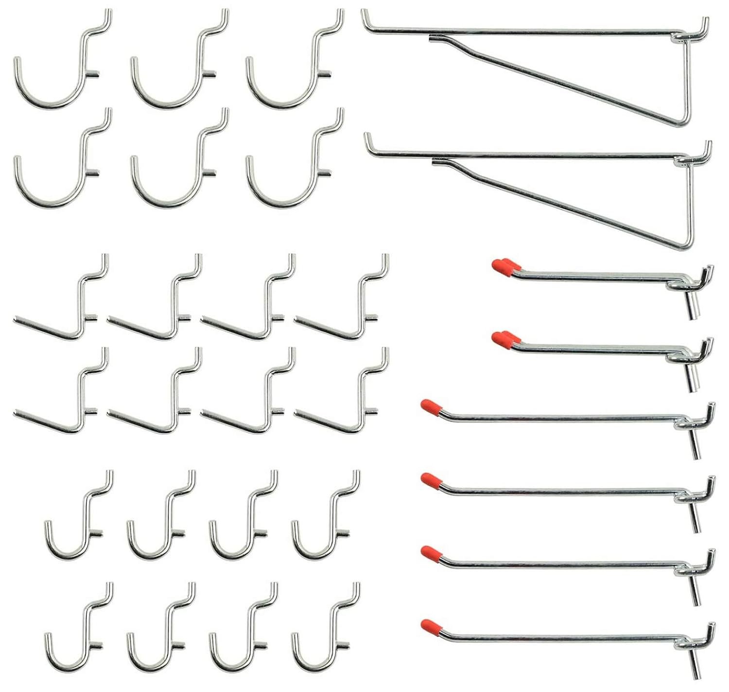 Wellmax 30pc Heavy Duty Pegboard hooks Set, Peg Board Hook Assortment and...
