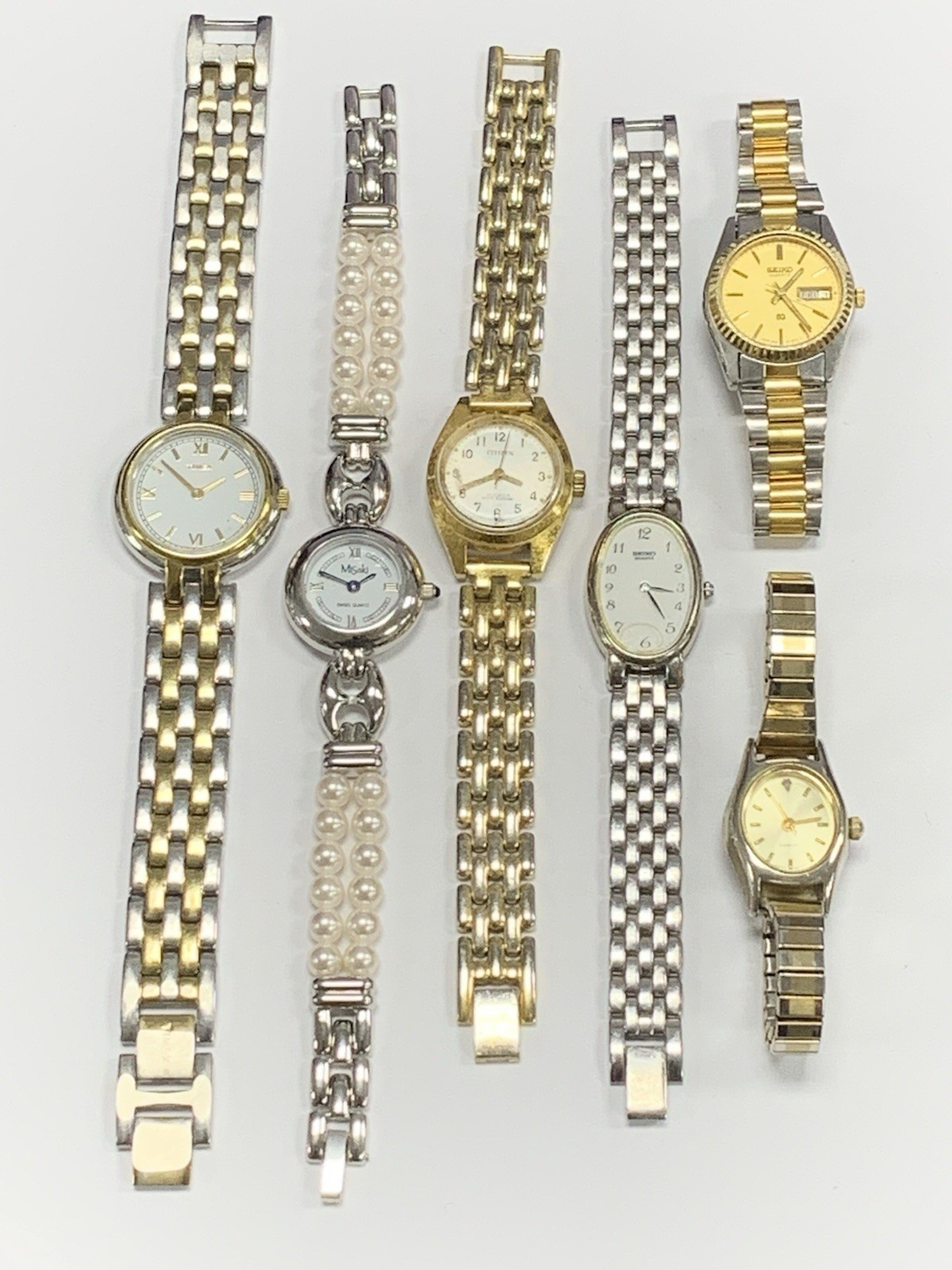 Untested Vintage 6pc Ladies Mixed Watch Lot Seiko Timex Misaki Citizen Diamond Untested Vintage 6pc Ladies Mixed Watch Lot Seiko Timex Misaki Citizen Diamond