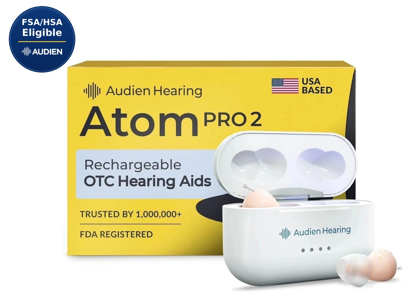 Audien Atom Pro 2 Rechargeable OTC Hearing Aid ITE Certified Refurbished Audien Atom Pro 2 Rechargeable OTC Hearing Aid ITE Certified Refurbished