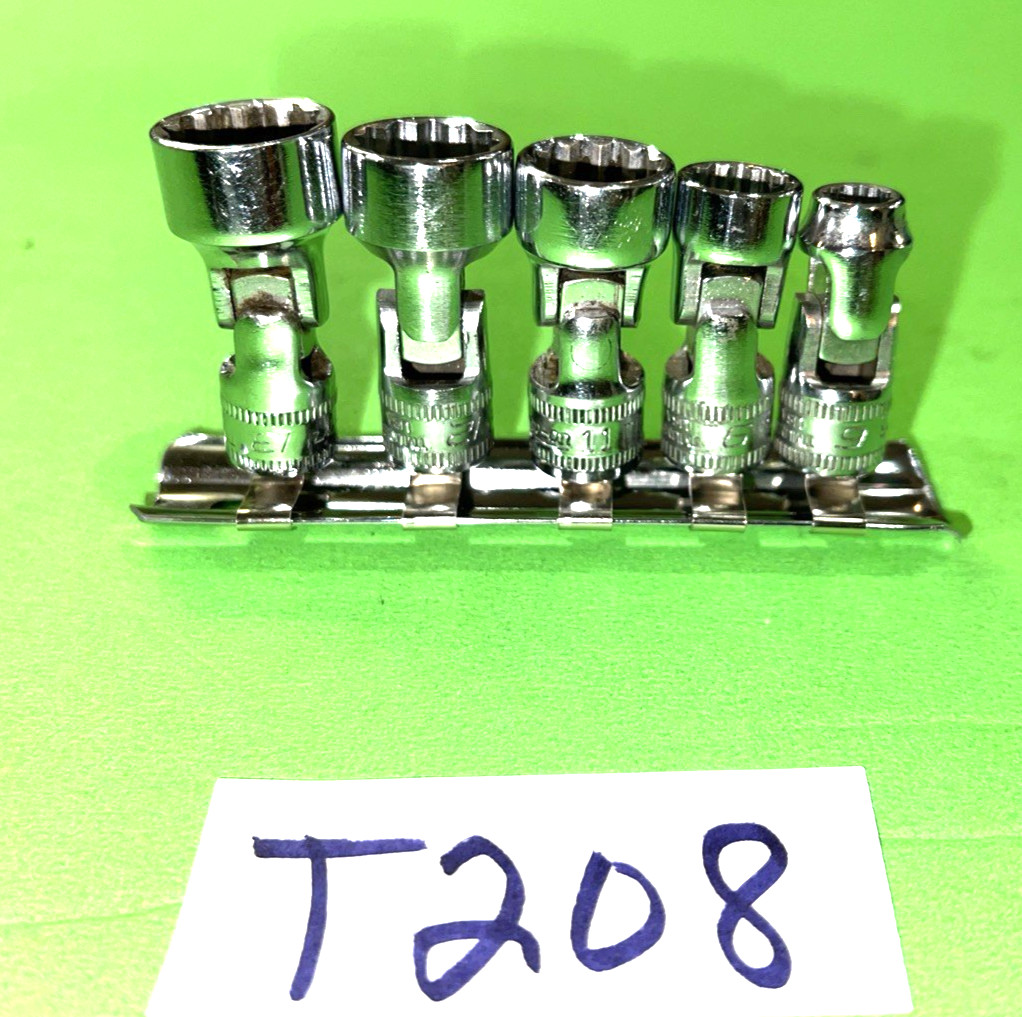 SNAP-ON TOOLS 5 PIECE 1/4 DRIVE METRIC SHORT SWIVEL SOCKET SET 12-POINT