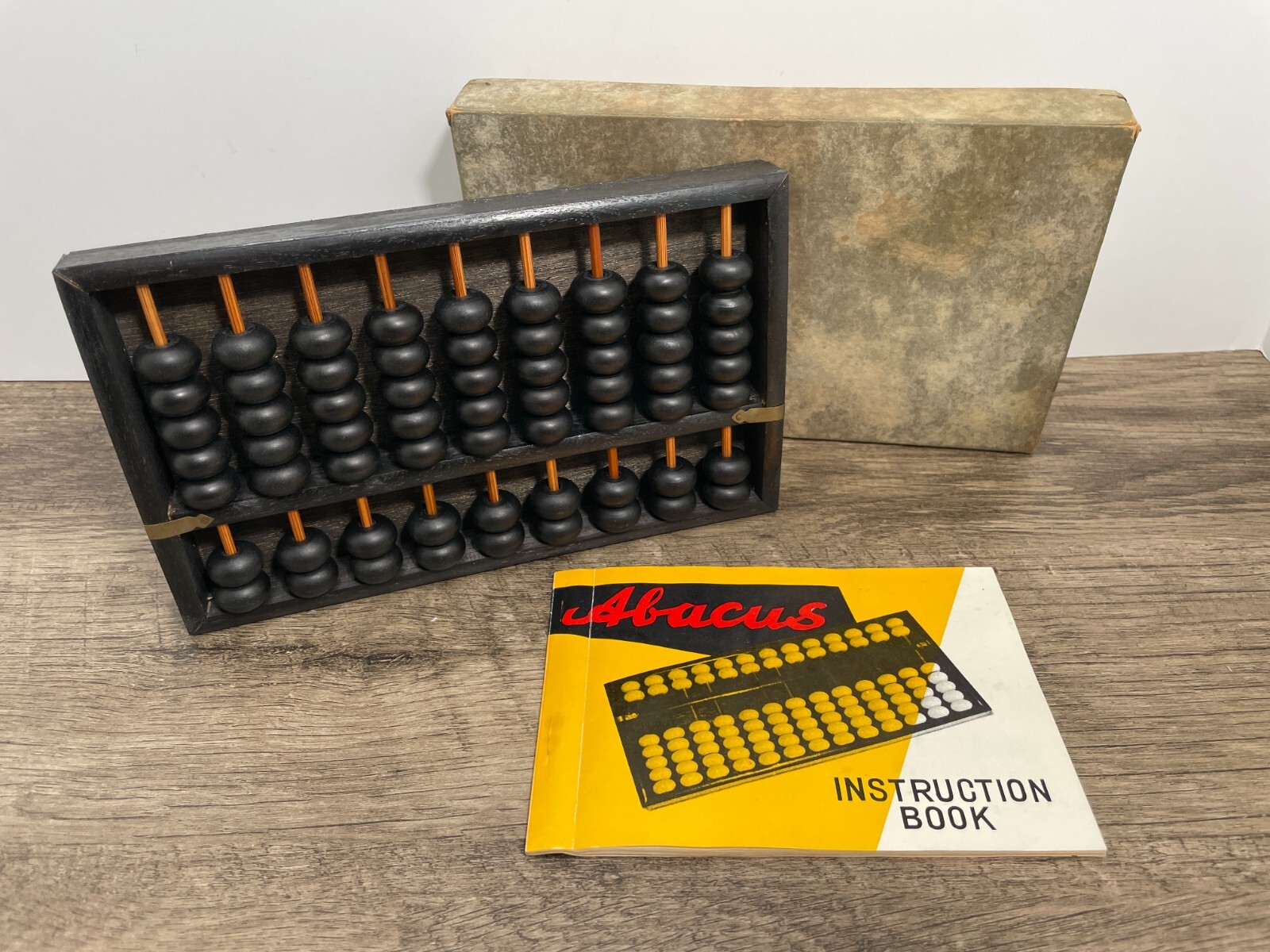 Vtg Japanese Abacus 1957 Mr Y Fujimoto 9 Rod Wood Case w/Original Box & Booklet Vtg Japanese Abacus 1957 Mr Y Fujimoto 9 Rod Wood Case w/Original Box & Booklet