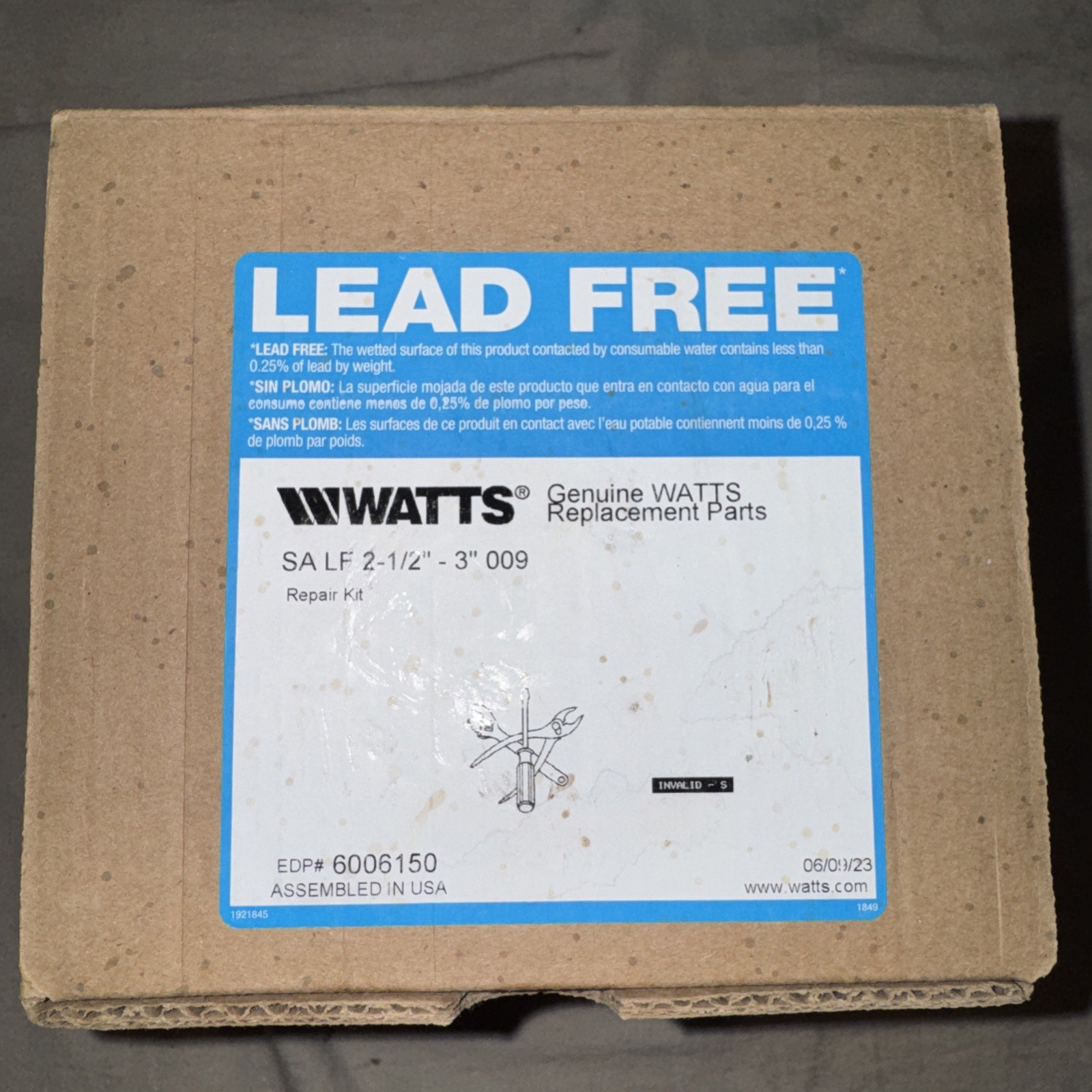 WATTS SA LF 2.5-3 In 009 6006150 Repair Kit WATTS SA LF 2.5-3 In 009 6006150 Repair Kit