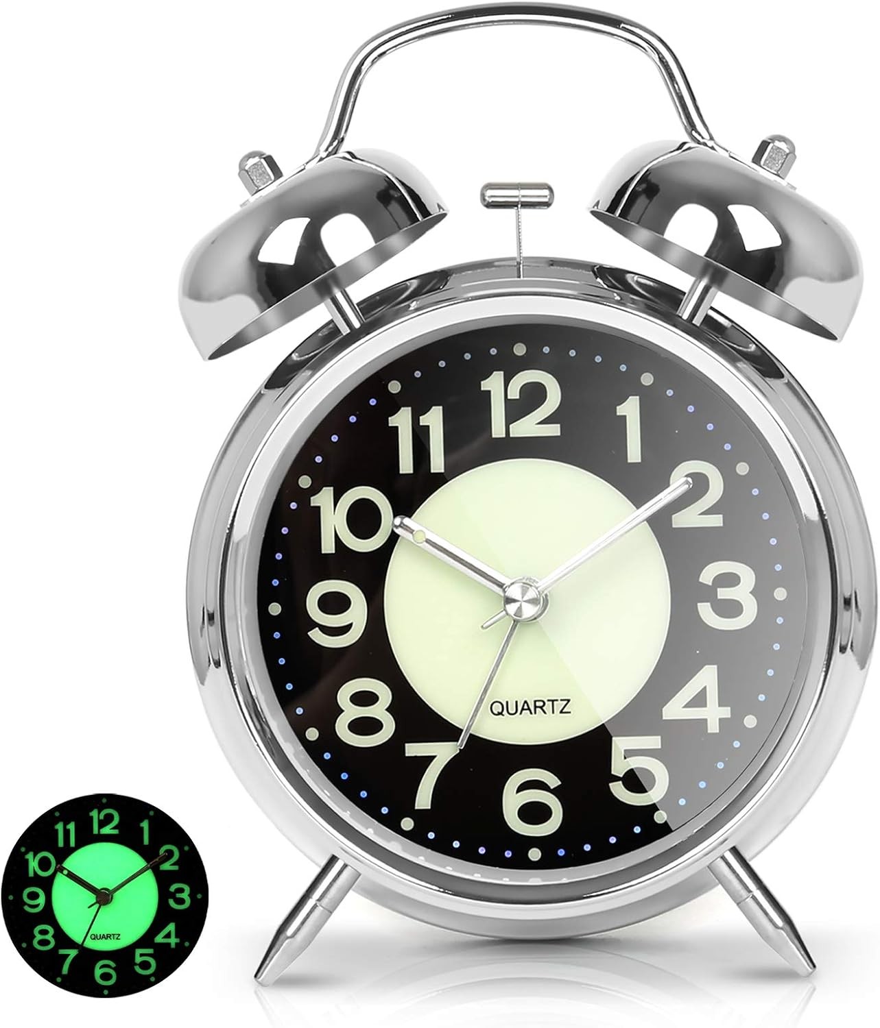 Super Loud Alarm Clock for Heavy Sleepers, 4.5 Inch Twin Bell Retro