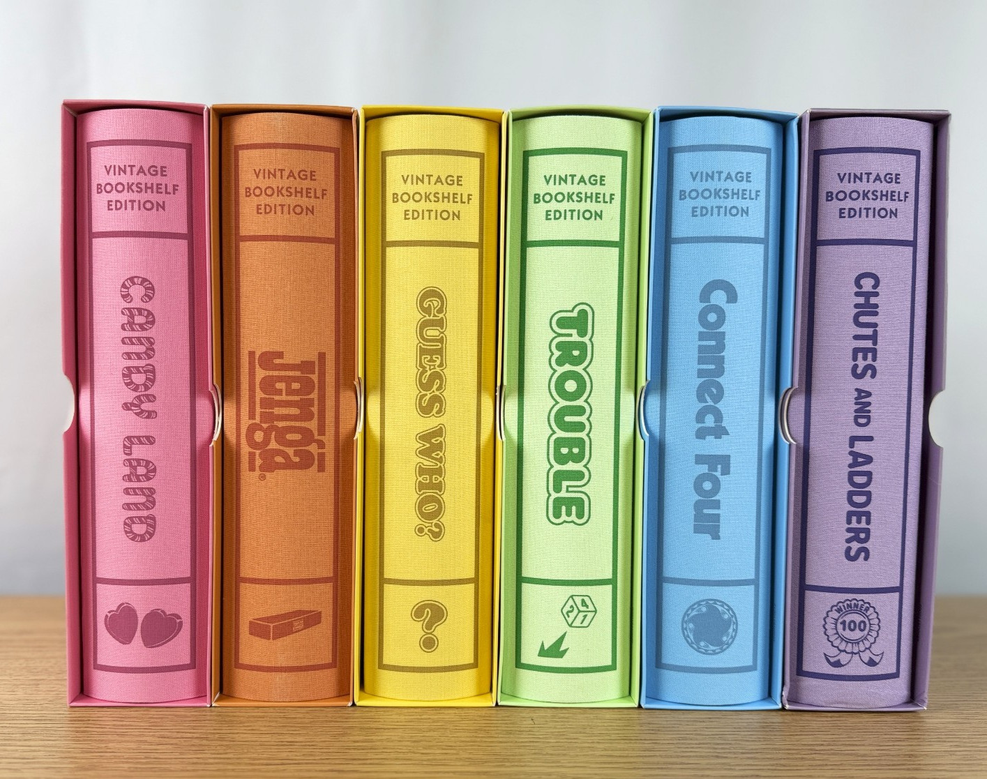 Vintage Linen Bookshelf Game Edition 6 Pack Bundle WS Game Company Open Box