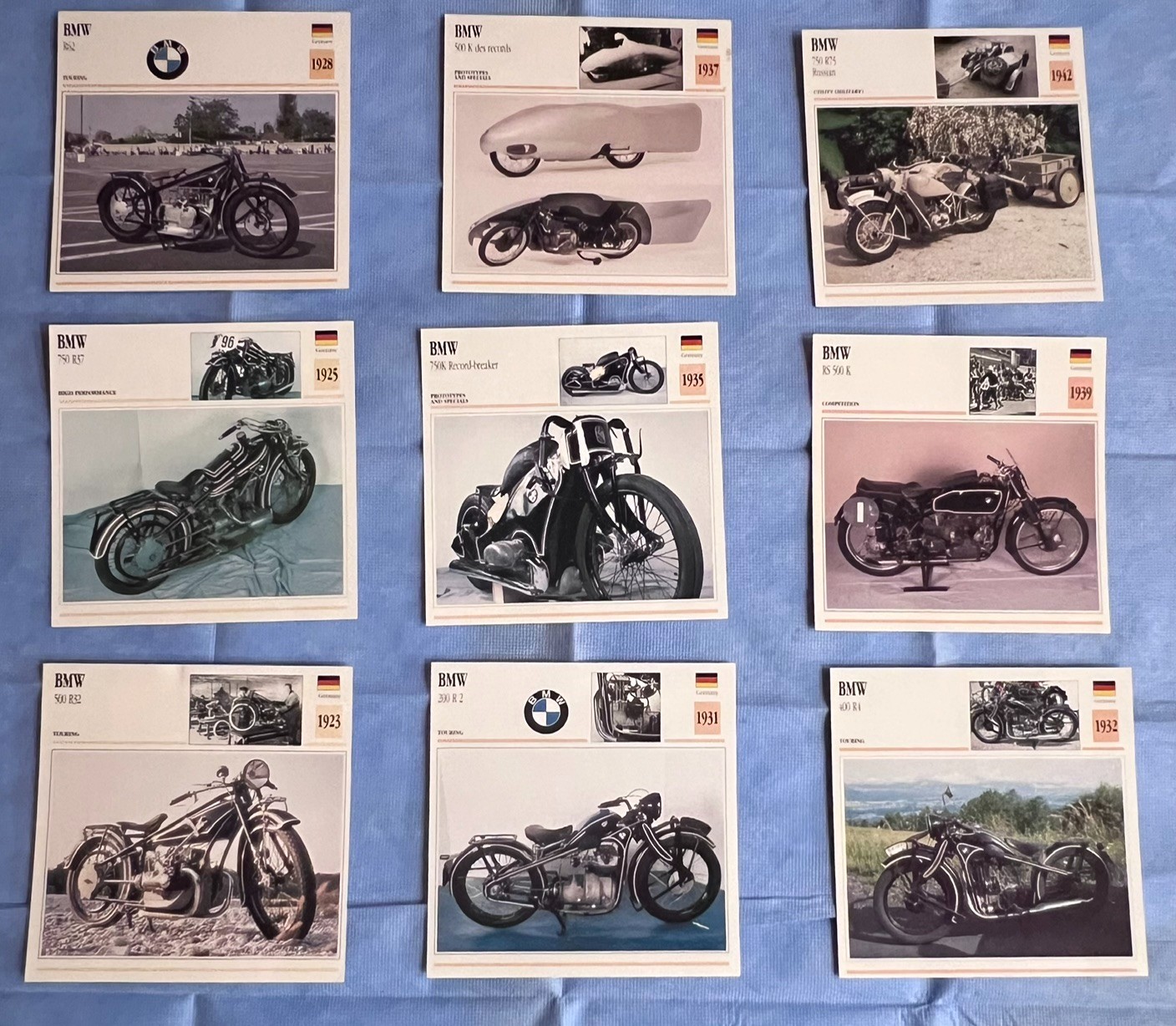Vintage BMW Motorcycle Card Large Lot Of 44 Atlas Editions