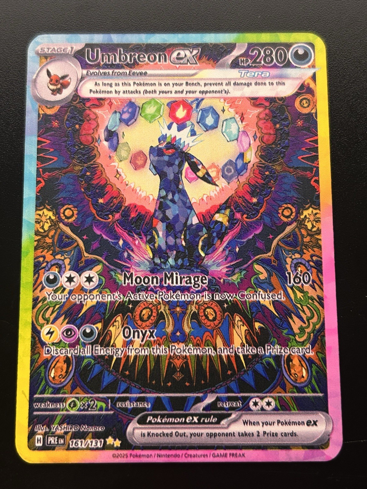 Umbreon Ex 161/131 Pokemon Premium Gold Metal Card Collectible Umbreon Ex 161/131 Pokemon Premium Gold Metal Card Collectible