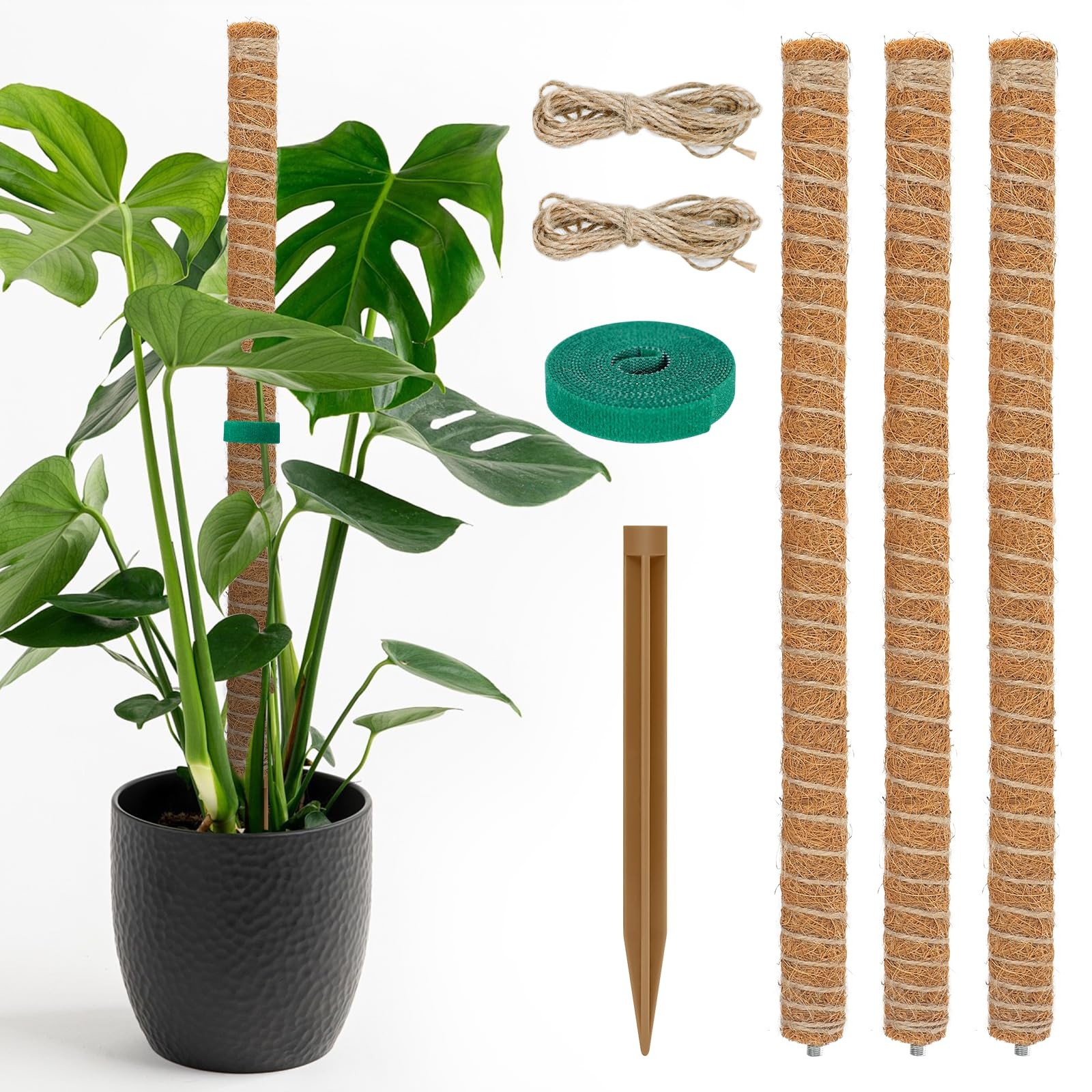 54 Inch Moss Pole, 3 Pack 16 Inch Moss Poles Monstera Plant Support, Moss Poles