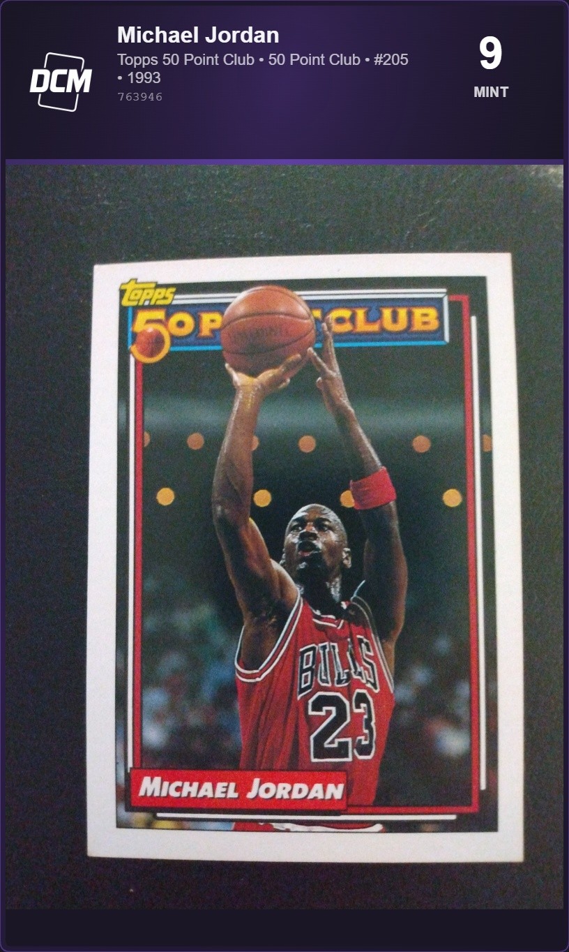 1993 Topps 50 Point Club Michael Jordan #205 Chicago Bulls DCM 9