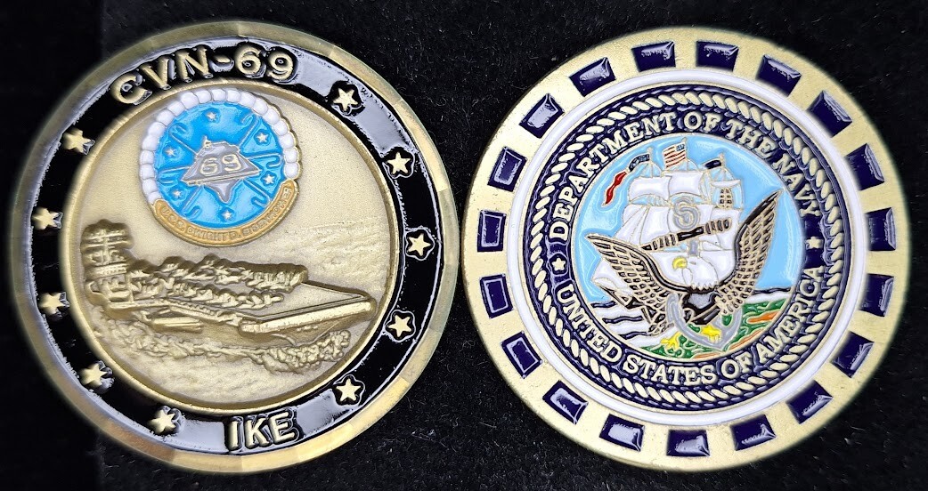 CVN-69 USS DWIGHT D EISENHOWER - IKE - Navy Challenge Coin