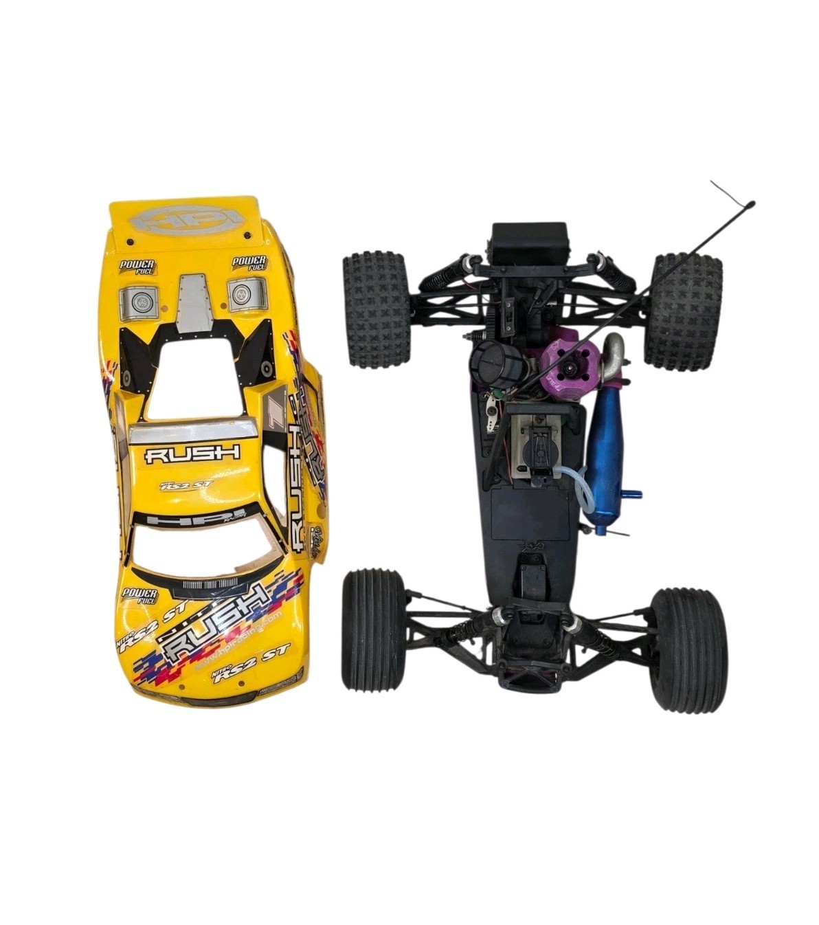 RARE HPI Nitro Rush 1/10 2wd Nitro Monster Truck Roller Rolling Chassis UNTESTED