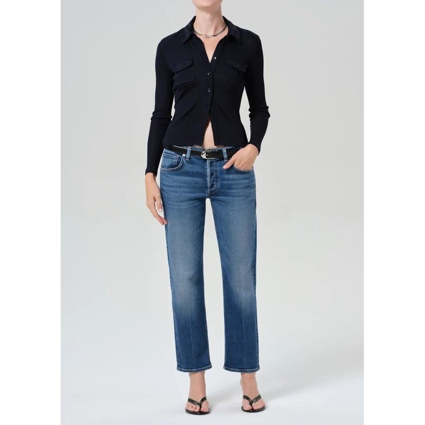 NEW Citizens of Humanity Anissa Low Rise Straight Jeans Women 27 Blue Denim