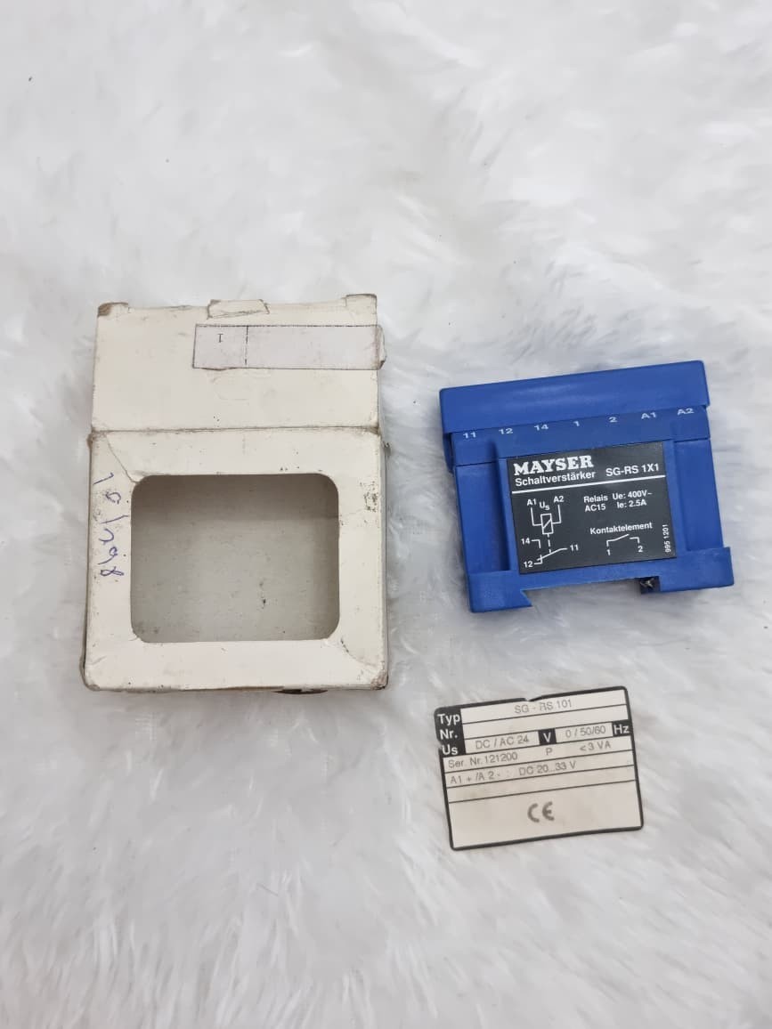 NEW Mayser SG-RS 1X1 Safety Relay Control Unit Switch Amplifier 24V AC/DC NEW Mayser SG-RS 1X1 Safety Relay Control Unit Switch Amplifier 24V AC/DC