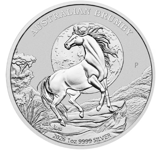 2026 Australian Brumby  .9999 1 oz Silver Coin BU in capsule