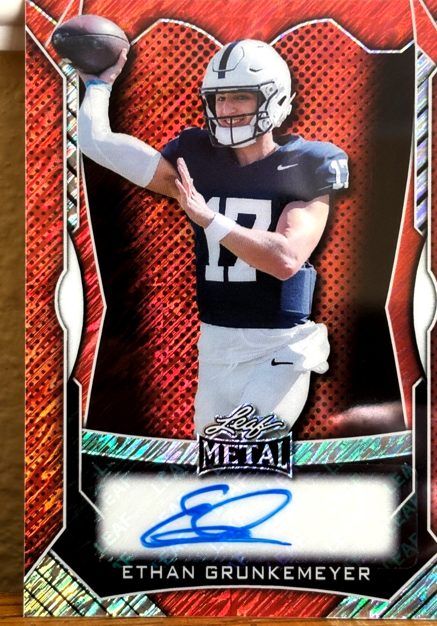 ETHAN GRUNKEMEYER 2025 Leaf Metal Red Shimmer Prizm Rookie RC Auto #/40