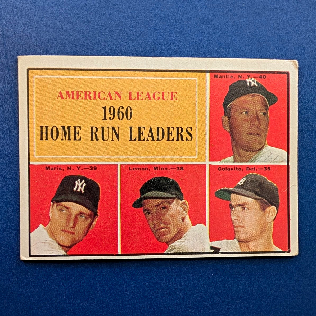 1961 Topps - Mickey Mantle/Roger Maris #44 Home Run Leaders - VG+