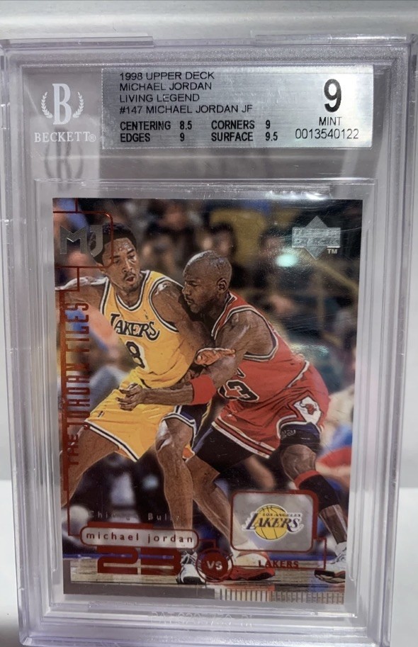 BGS 9 Mint Michael Jordan Kobe Bryant 1998 UD MJ Living Legend #147 JF psa