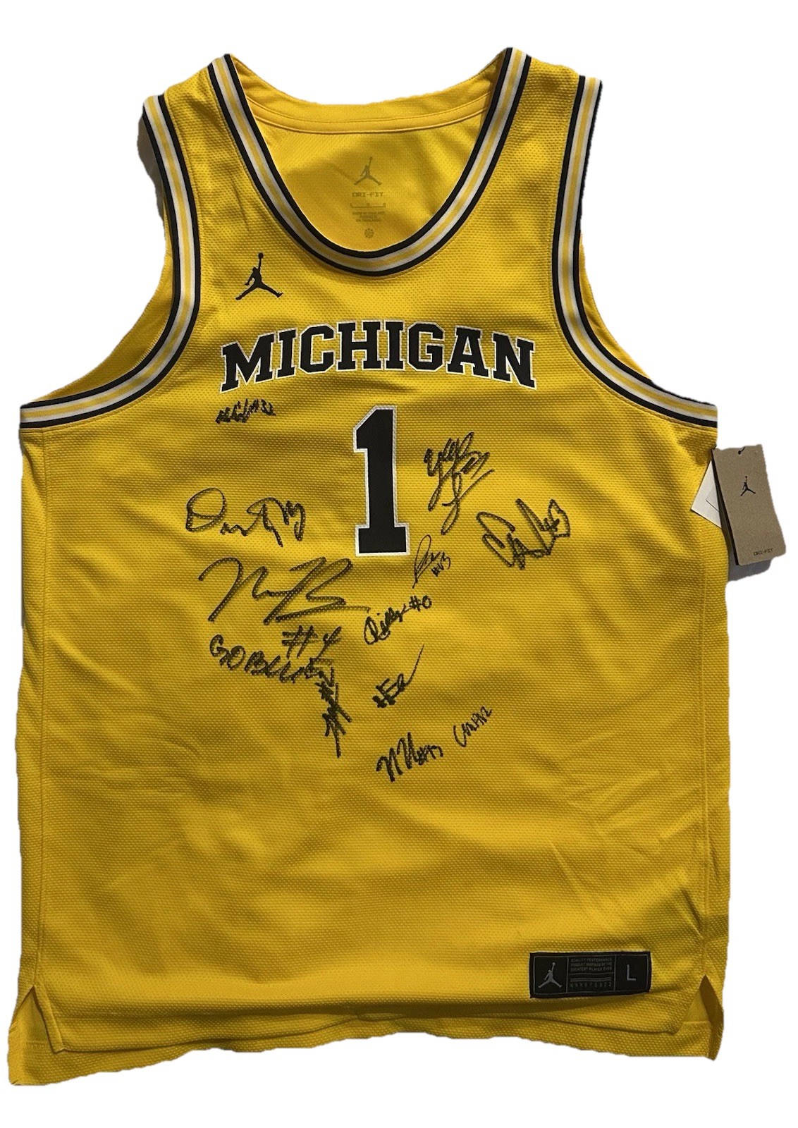 2025-26 Michigan Wolverines Team Signed Jersey Champions Autographed Yaxel