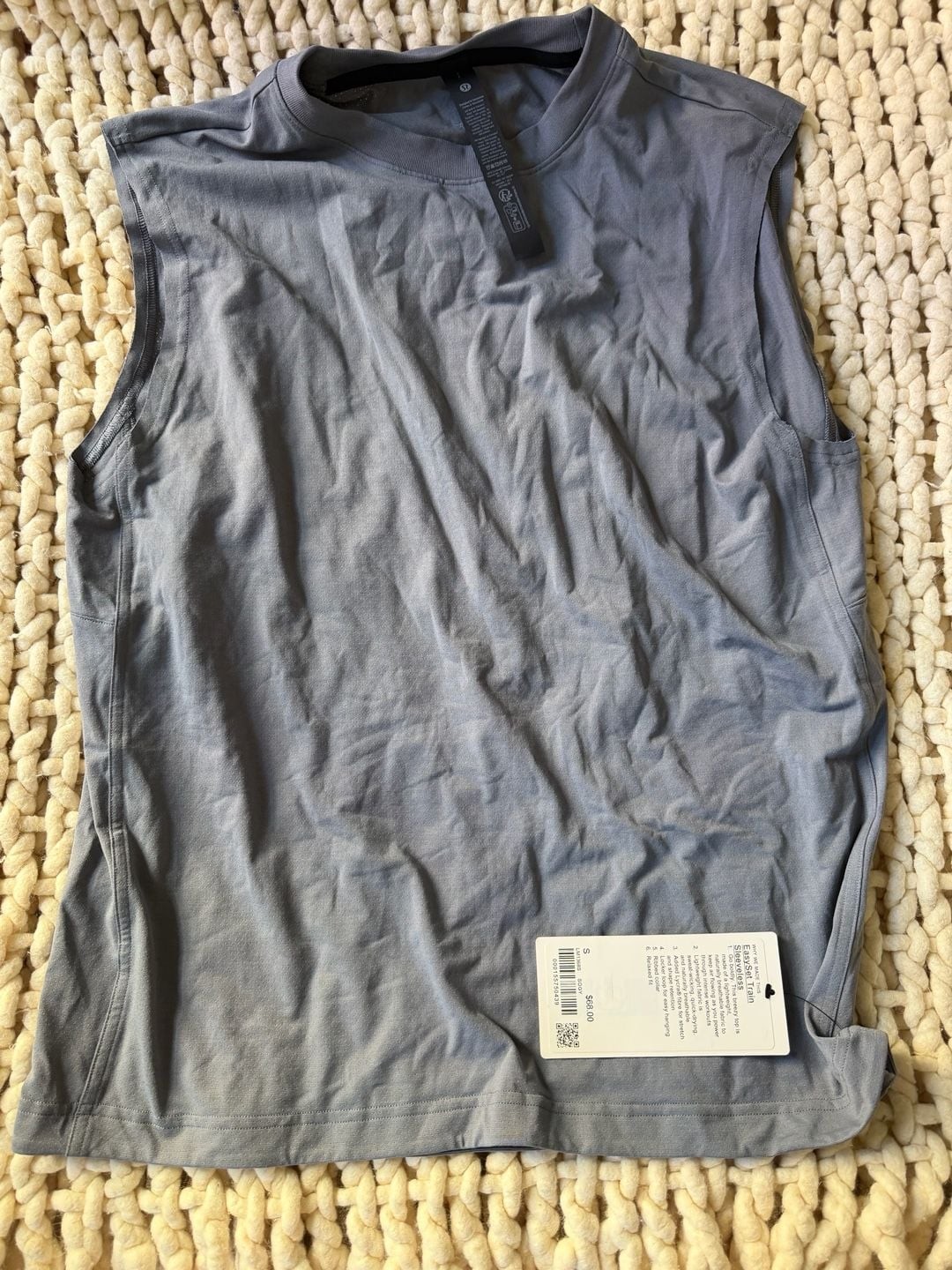 Lululemon EasySet Train Sleeveless Size S Blue Gray Lululemon EasySet Train Sleeveless Size S Blue Gray