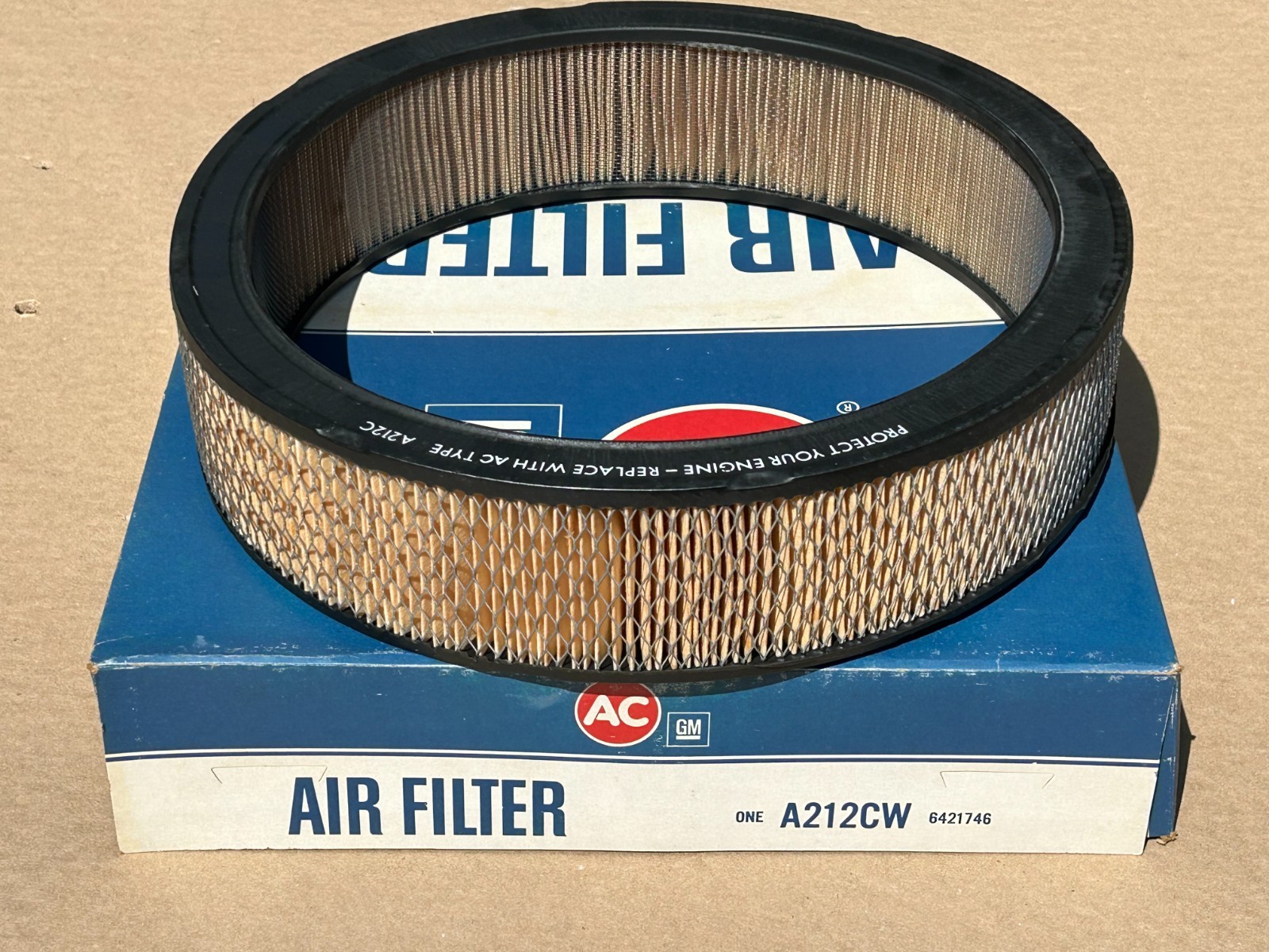 NOS AC A212CW Air Filter 1966-72 Chevy Camaro Z28 Corvette Chevelle 327 350 396