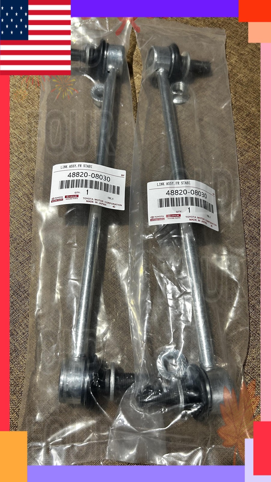 2PCS OEM 48820-08030 Front Sway Bar Links For TOYOTA 11-20 SIENNA