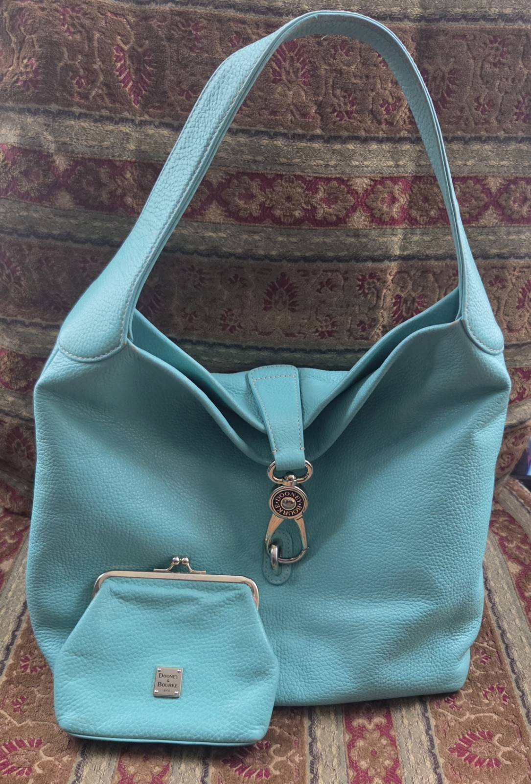 Dooney & Bourke Turquoise Purse With Matching Wallet Dooney & Bourke Turquoise Purse With Matching Wallet