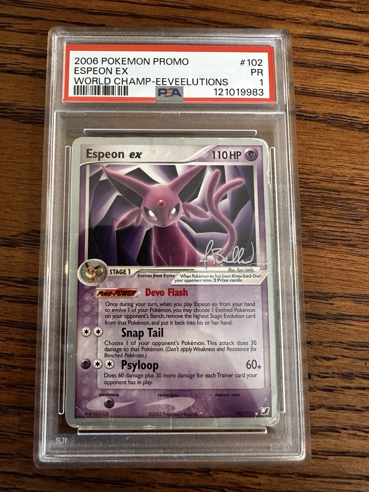 Pokemon 2006 Promo Espeon EX World Championships Eeveelutions #102/115 PSA 1