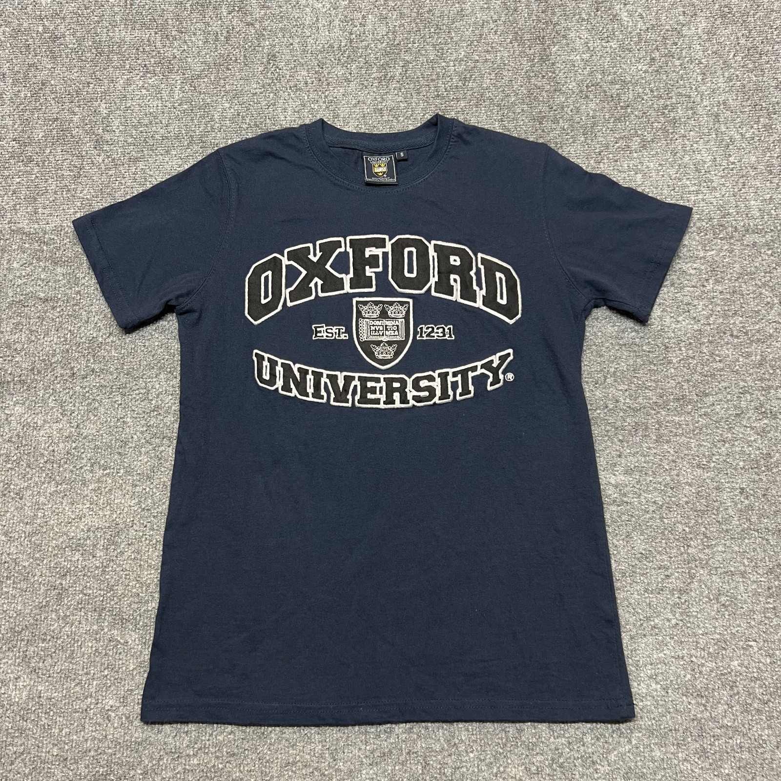 Oxford University Graphic T-Shirt Adult S Navy Blue 100% Cotton