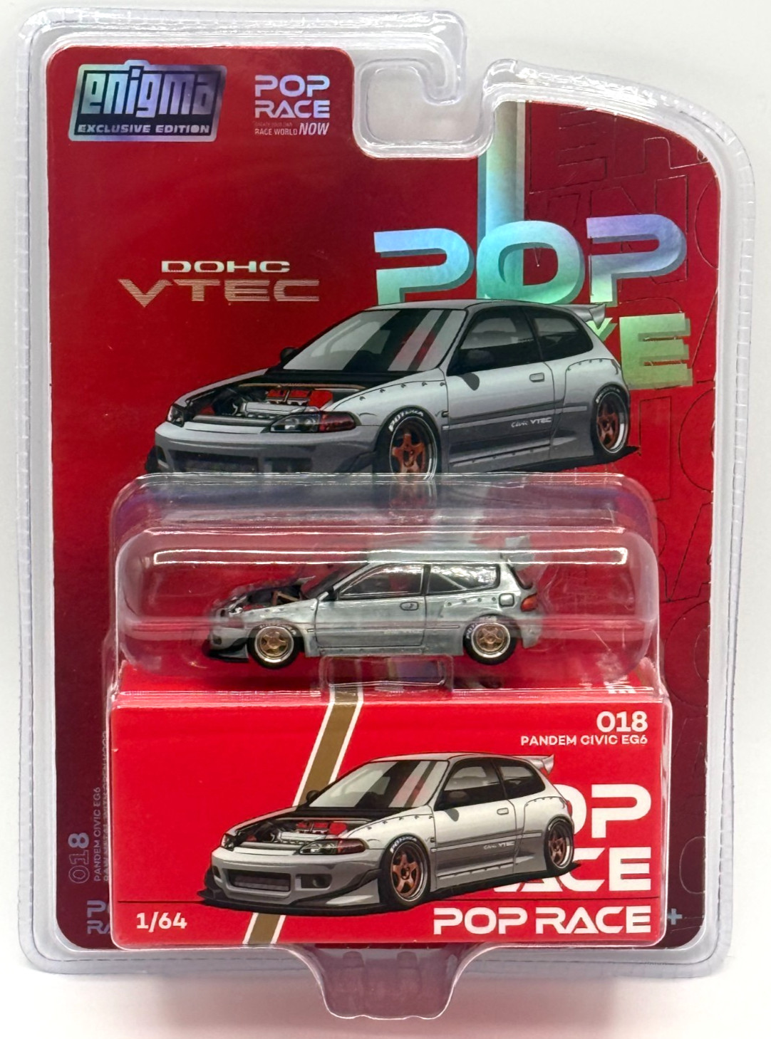 Chase Pop Race 1/64 Pandem Civic EG6 RAW Finish PRE018