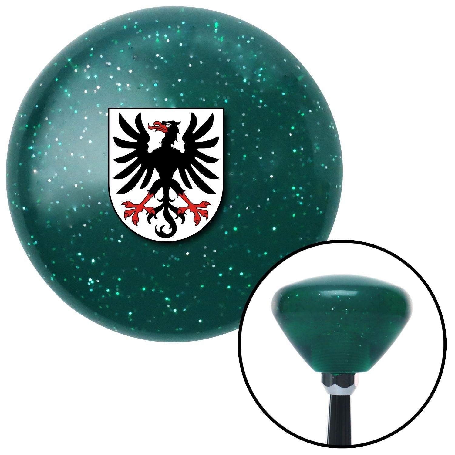 Slovakia Coat of Arms Green Retro Metal Flake Shift Knob w/ M16x1.5 Insert Auto