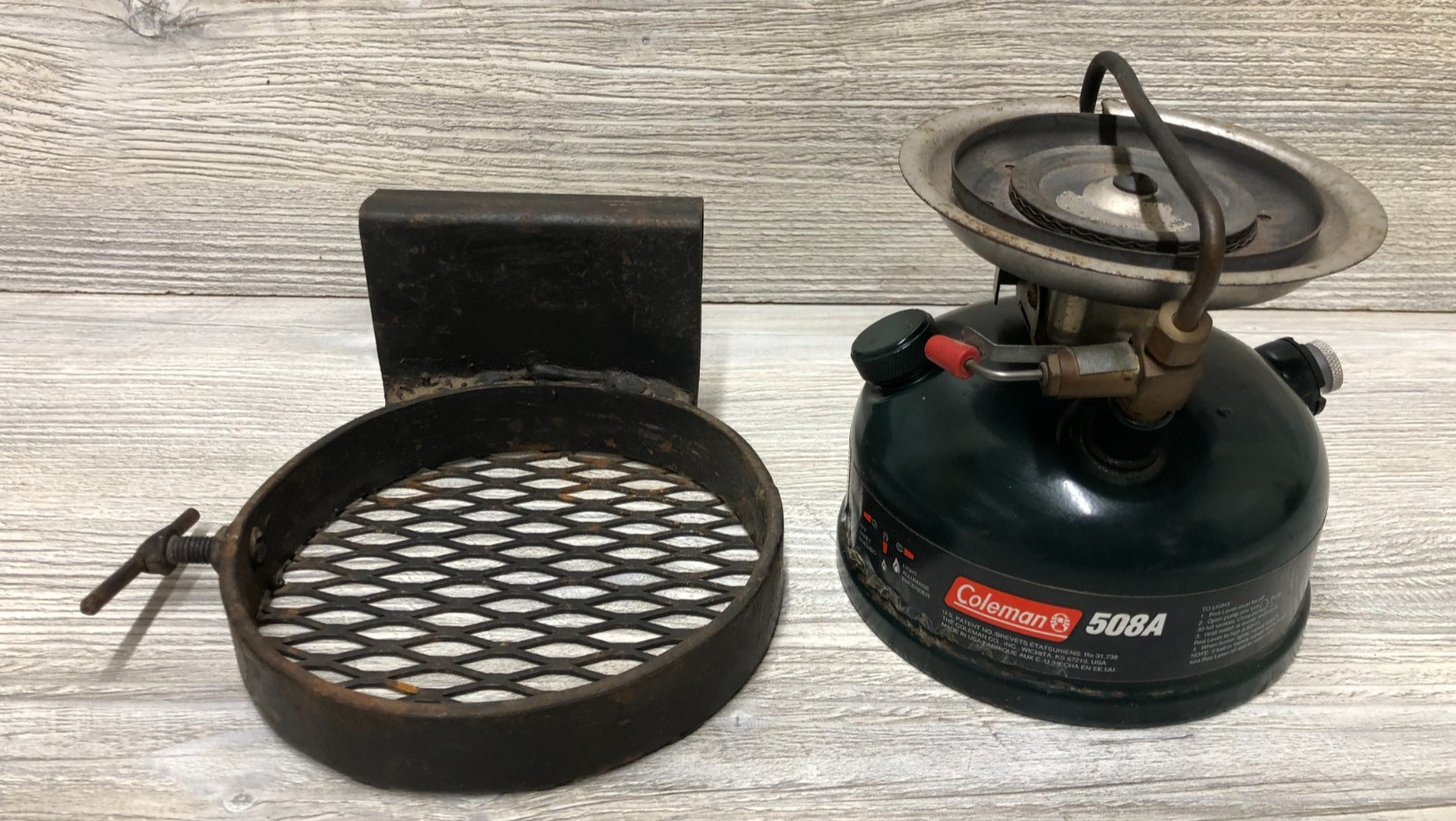 1996 Coleman Model 508A Single Burner Camp Stove w/Custom Mount - Missing Grate