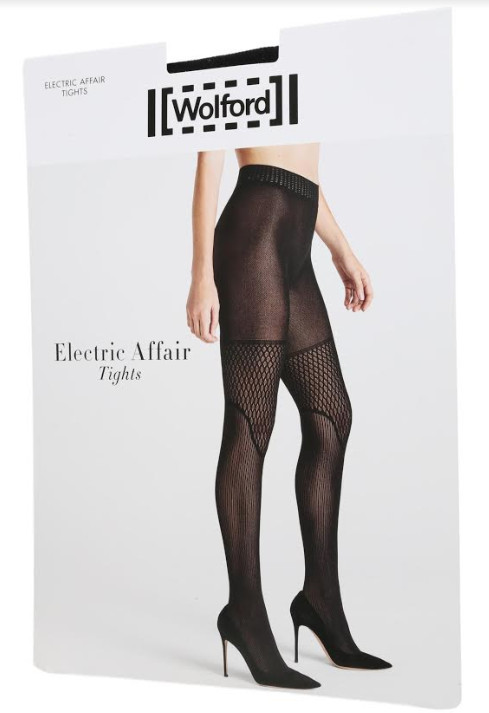 Wolford Electric Affair Black Tights L78616 Size Medium