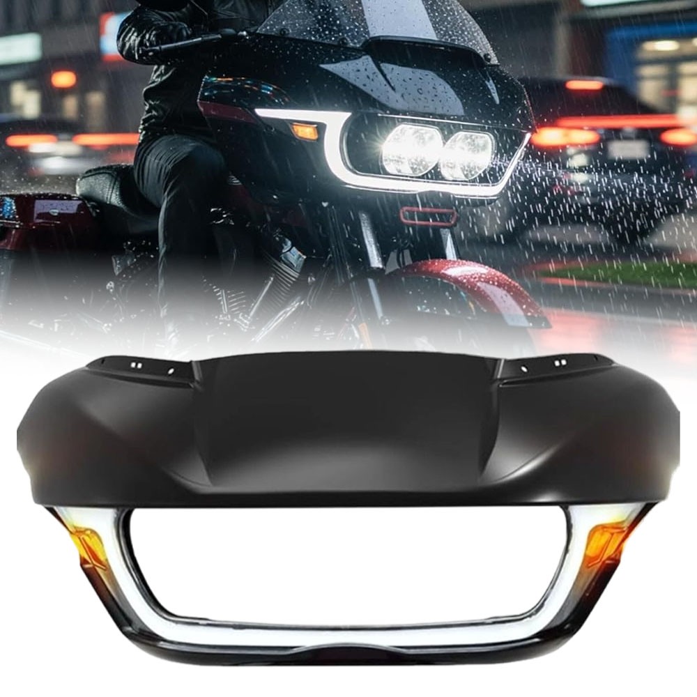 For Harley CVO Road Glide 2015-23 Upgraded Black Fairing Cowl w/DRL Turn Signal