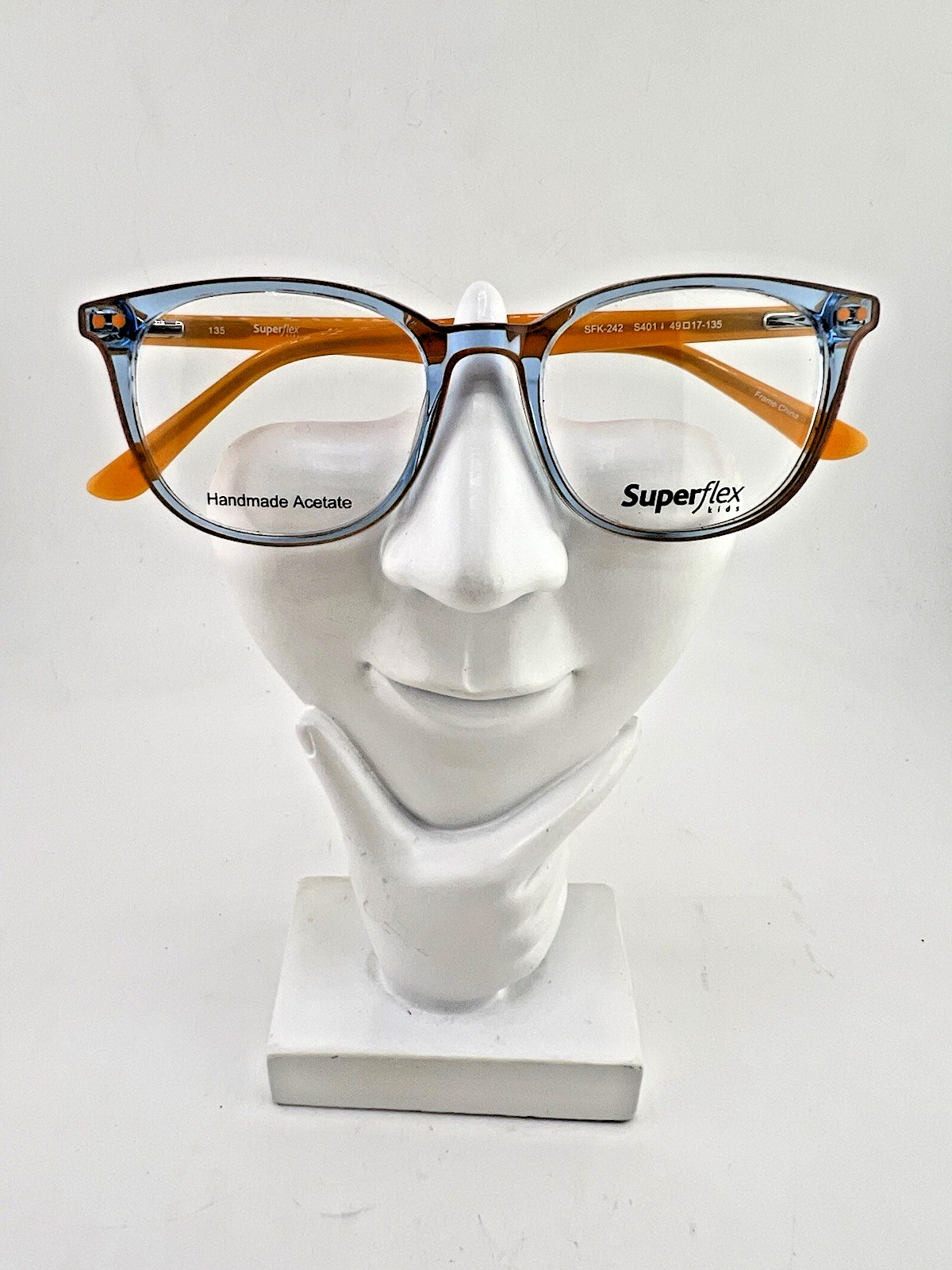 SuperFlex Kids SFK-242 Designer Eyeglasses Frame 49-17-135 Blue/Orange S401