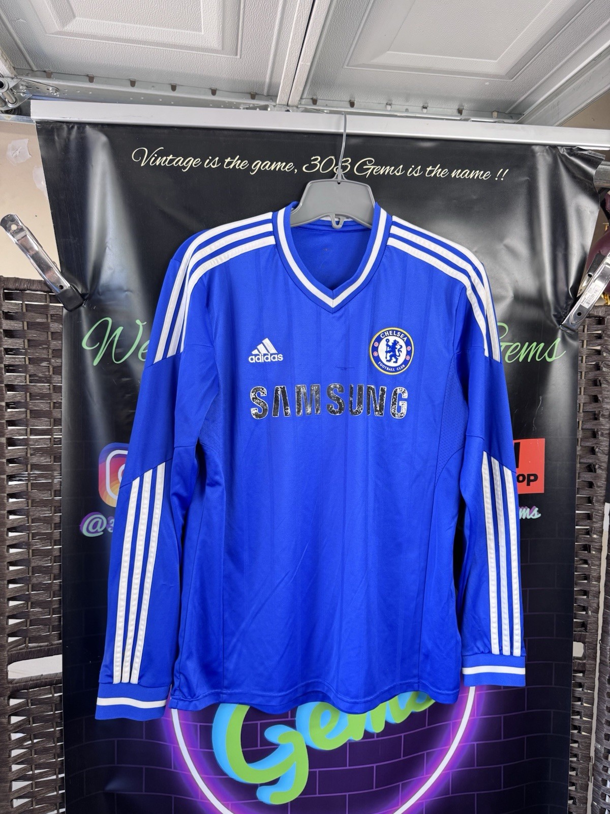 Authentic adidas Chelsea FC 2013 LS Long Sleeve Football Soccer Jersey Kit