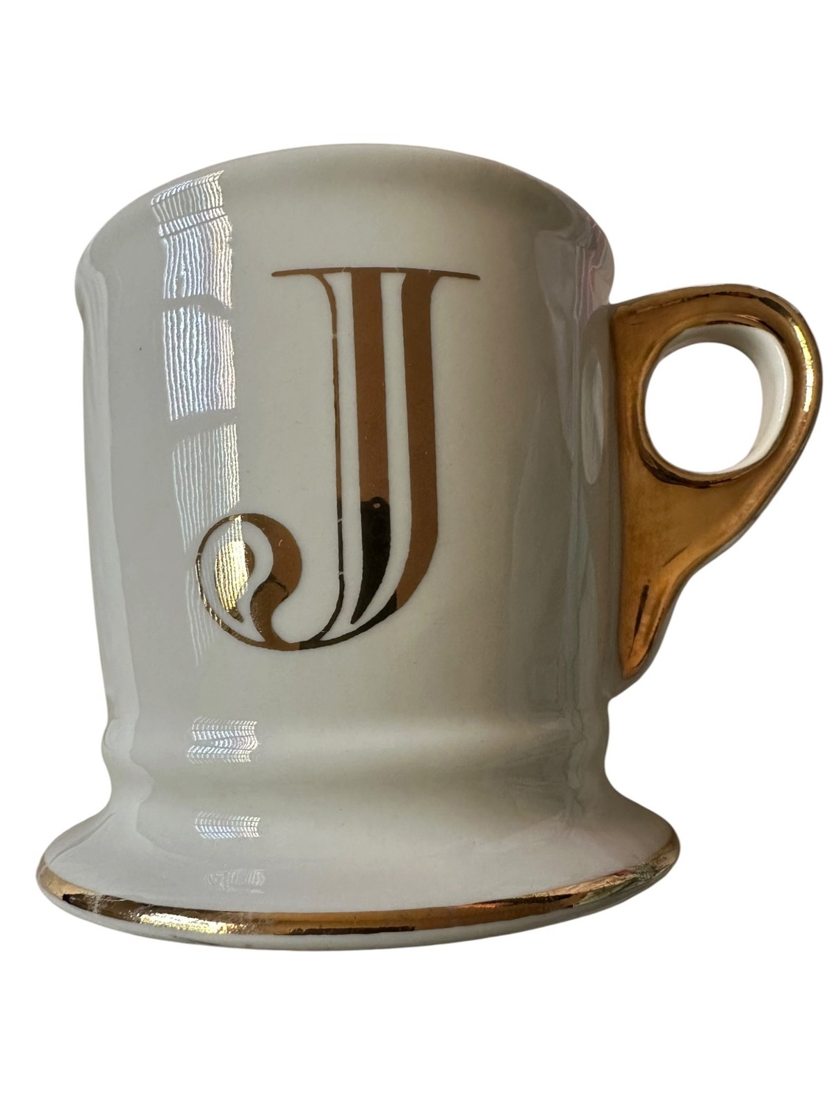Anthropologie Limited Edition Golden Monogram Coffee Mug Letter J Gold Handle