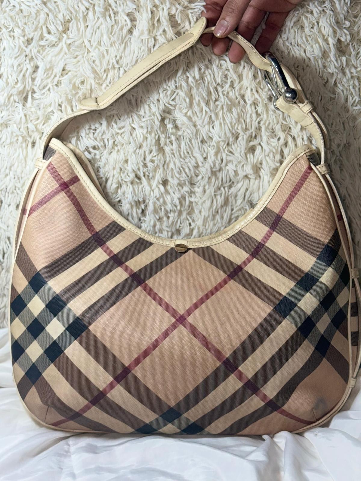 Burberry Supernova Check Barton Hobo Bag Burberry Supernova Check Barton Hobo Bag